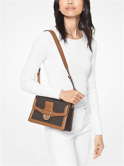 Jessie Medium Logo and Leather Shoulder Bag 